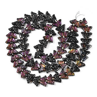 Electroplate Glass Beads Strands EGLA-N012-04R-1