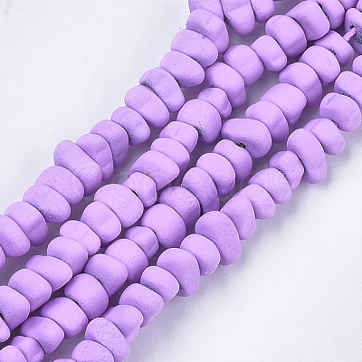 Spray Painted Non-magnetic Synthetic Hematite Beads Strands G-T116-19-09-1