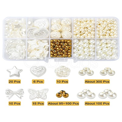 DIY Imitation Pearl Plastic Stretch Bracelet Making Kit DIY-YW0009-04-1