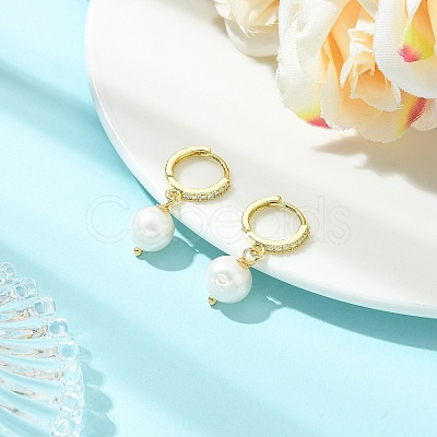 Natural Cultured Freshwater Pearl Hoop Dangle Earrings for Women EJEW-JE07277-1