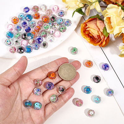 80Pcs 10 Colors Handmade Gold Sand Lampwork Beads LAMP-PA0001-40-1