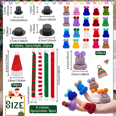 Christmas Theme Plastic Doll Hat & Cloth Scarf Sets DIY-NB0012-65-1