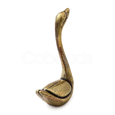 Brass Swan Miniature Figurine Statues KK-S335-08AB-1