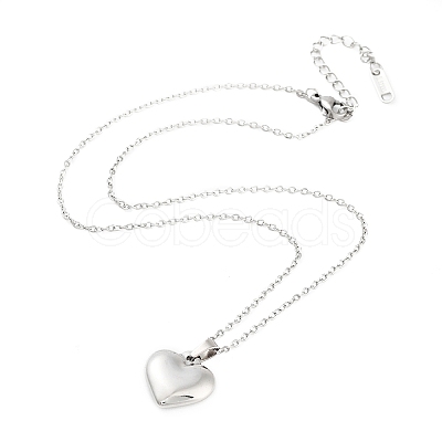 Non-Tarnish Heart 304 Stainless Steel Pendant Necklaces NJEW-G083-01B-P-1