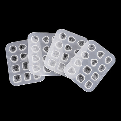 4Pcs 2 Styles DIY Earring Silicone Molds DIY-TADJ0001-17-1