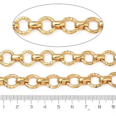 304 Stainless Steel Textured Ring Link Chains CHS-K023-11A-G-1