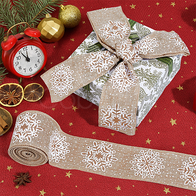 10 Yards Polyester Imitation Linen Ribbon OCOR-MA0001-75B-1