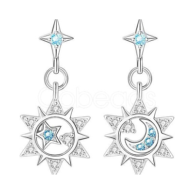 Brass Micro Pave Cubic Zirconia Stud Dangle Earrings for Women WGC617F-01-1