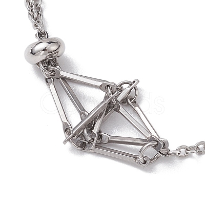 Tarnish Resistant Adjustable Braided 201 Stainless Steel Macrame Pouch Cable Chain Slider Bracelet Making BJEW-JB10284-01-1
