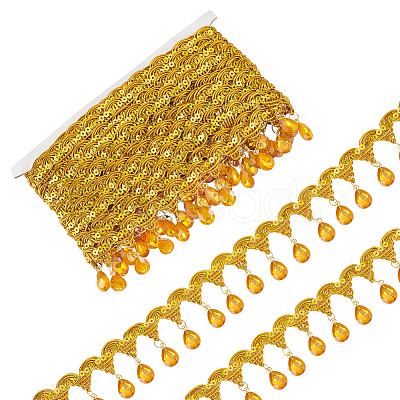 Polyester Tassel Lace Ribbon OCOR-WH0079-75F-1