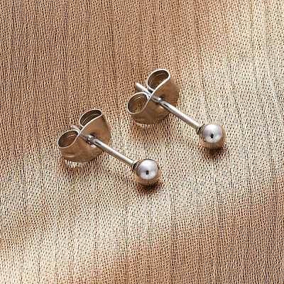 Tarnish Resistant 304 Stainless Steel Stud Earrings EJEW-L215-57A-P-1