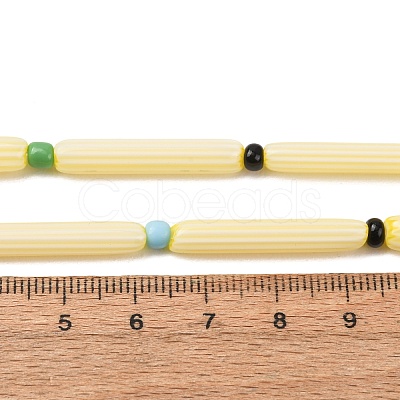 Handmade Lampwork Chevron Beads LAMP-Z019-01-21-1
