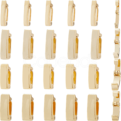 SUNNYCLUE 32Pcs 4 Styles Eco-Friendly Brass Watch Band Clasps KK-SC0004-08-1