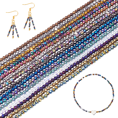 15 Strand 15 Style Electroplate Glass Beads Strands GLAA-GA0001-87A-1