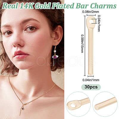 30Pcs Brass Pendants KK-BBC0012-27-1