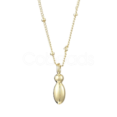 1Pc Initial Letter Brass Pendant Necklaces NJEW-YW0001-24I-1