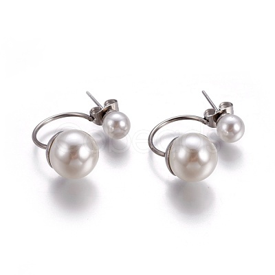 304 Stainless Steel Stud Earrings EJEW-P184-01-1