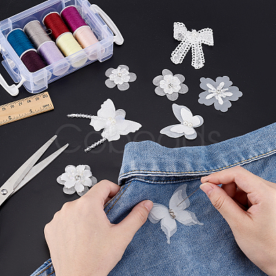 16Pcs 8 Styles Organza Lace Embroidery Costume Accessories DIY-GA0007-51-1