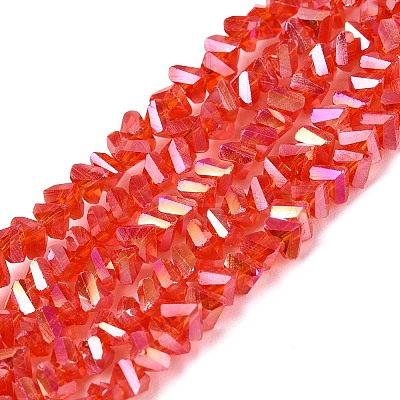 Electroplate Transparent Glass Beads Strands EGLA-Q139-01A-A11-1