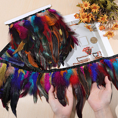 1 Bundle Fashion Feather Cloth Strand Costume Accessories DIY-GF0012-59C-1