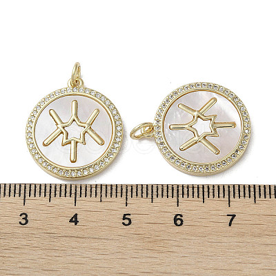 Brass Micro Pave Cubic Zirconia Pendants KK-G485-17F-G-1