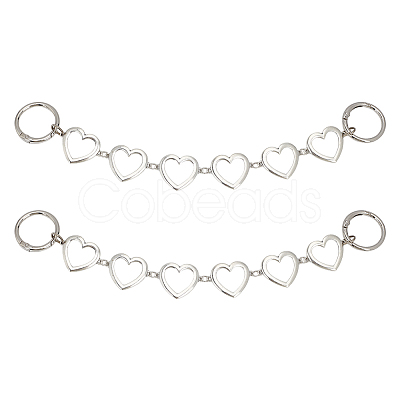 2Pcs Alloy Heart Boot Strap Chains FIND-FG0003-66-1
