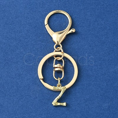 Alloy Initial Letter Charm Keychains KEYC-YW00006-26-1