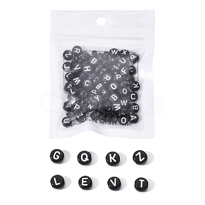 Craft Black Acrylic Beads SACR-YW0001-05-1