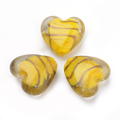 Handmade Gold Sand Lampwork Beads LAMP-R138-02-1