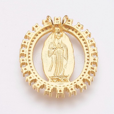 Brass Micro Pave Cubic Zirconia Pendants ZIRC-P075-12G-1