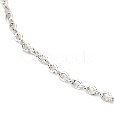 Non-Tarnish 304 Stainless Steel Cable Chain Necklace for Women NJEW-G104-03P-1