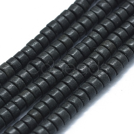 Natural Black Stone Beads Strands G-F631-A14-1