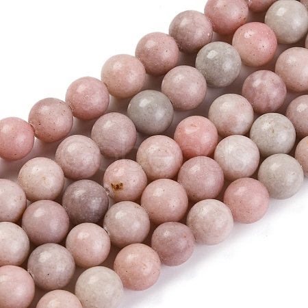 Natural Pink Opal Beads Strands G-E444-28-8mm-01-1