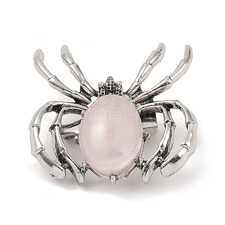 Natural Rose Quartz Brooches G-A224-01AS-12-1