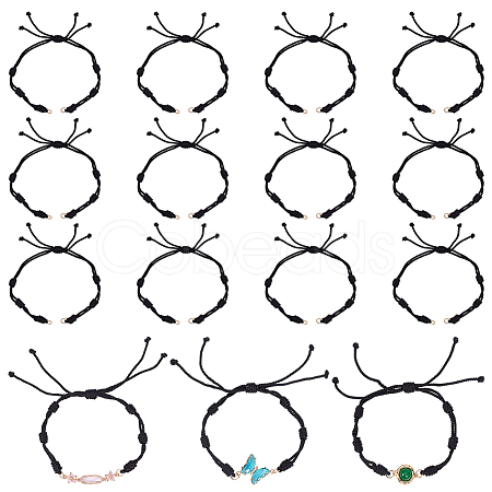 15Pcs Adjustable Braided Nylon Cord Bracelet Making AJEW-UN0003-22-1