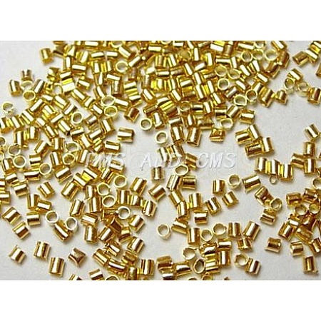 Brass Crimp Beads X-KK-S070-G-LF-1