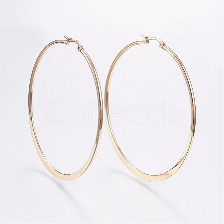 304 Stainless Steel Big Hoop Earrings EJEW-F105-13G-1