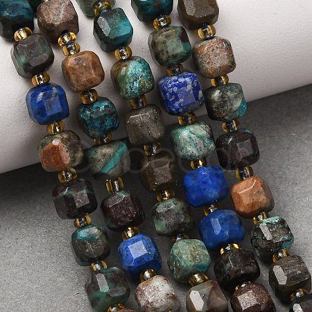 Natural Chrysocolla and Lapis Lazuli Beads Strands GG-CBAC972-A09-01-1