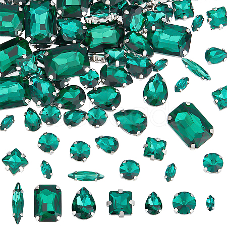 140Pcs 7 Styles Sew on Glass Rhinestone RGLA-ME0001-02-1