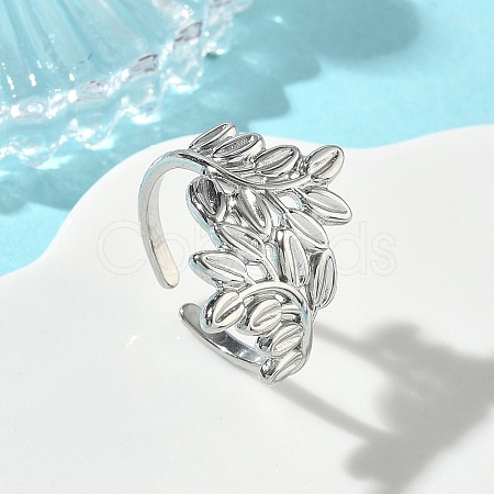 304 Stainless Steel Cuff Open Rings for Women RJEW-L341-02D-P-1