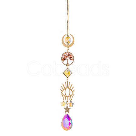 Glass Teardrop Hanging Suncatcher Prism Ornament PW-WG88031-03-1