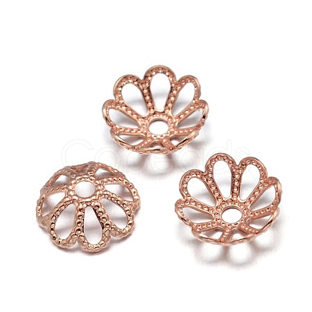 Multi-Petal Brass Fancy Bead Caps LS-KK-E711-045RG-NR-1