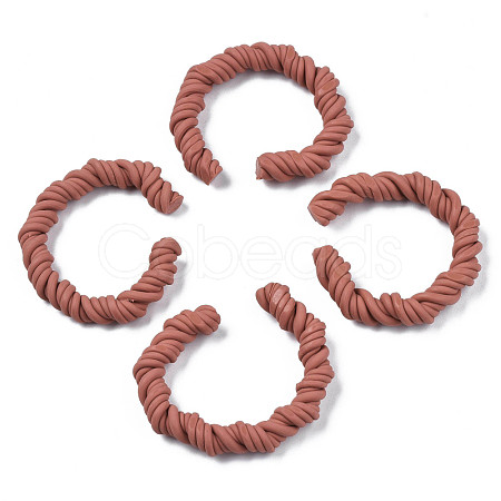 Polymer Clay Twist Rope Open Ring CLAY-N010-031-03-1