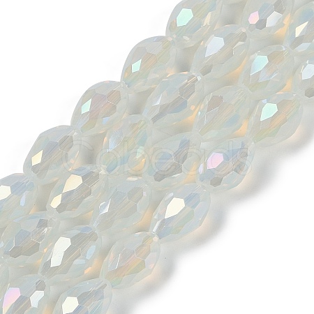 Opaque Solid Color Electroplate Glass Beads Strands LS-EGLA-N013-J6mm-B02-1