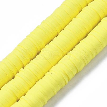 Flat Round Handmade Polymer Clay Beads CLAY-R067-10mm-22-1