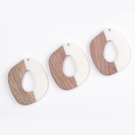 Resin & Wood Pendants X-RESI-T023-12B-1