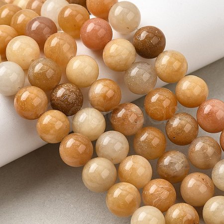 Natural Old Topaz Jade Beads Strands X-G-F364-06-10mm-1