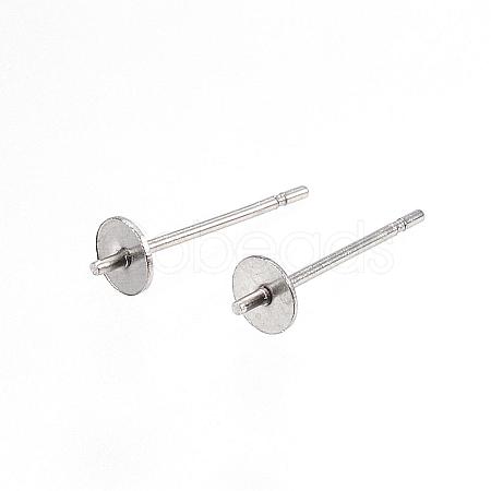 Tarnish Resistant 304 Stainless Steel Stud Earring Findings STAS-D448-089P-4mm-1