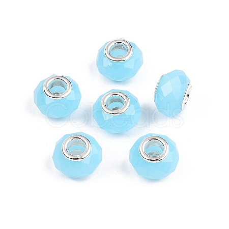 Imitation Jade Glass European Beads GPDL-N004-B14mm-B03-1