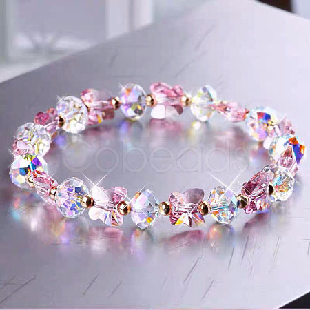 Glass Beaded Stretch Bracelets WGF21B9-08-1